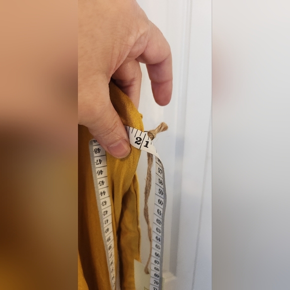 NWT Me & You long sleeve mustard yellow shirt tunic with lace trim size large - Picture 5 of 8